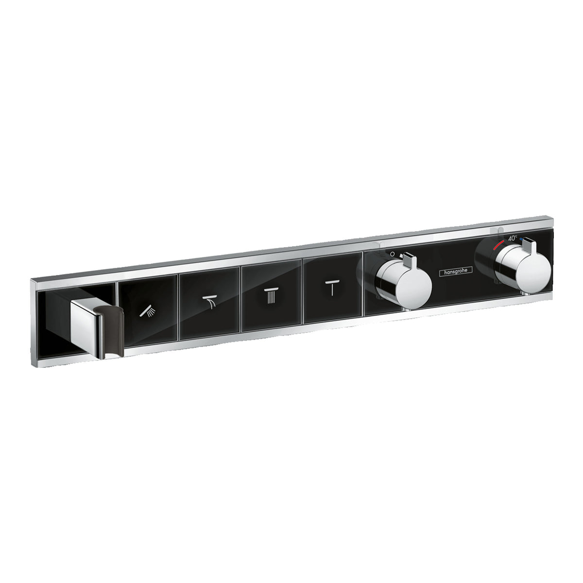 Hansgrohe RainSelect Thermostat for concealed installation for 4 functions with integrated shower holder Black Chrome 15357600.jpg