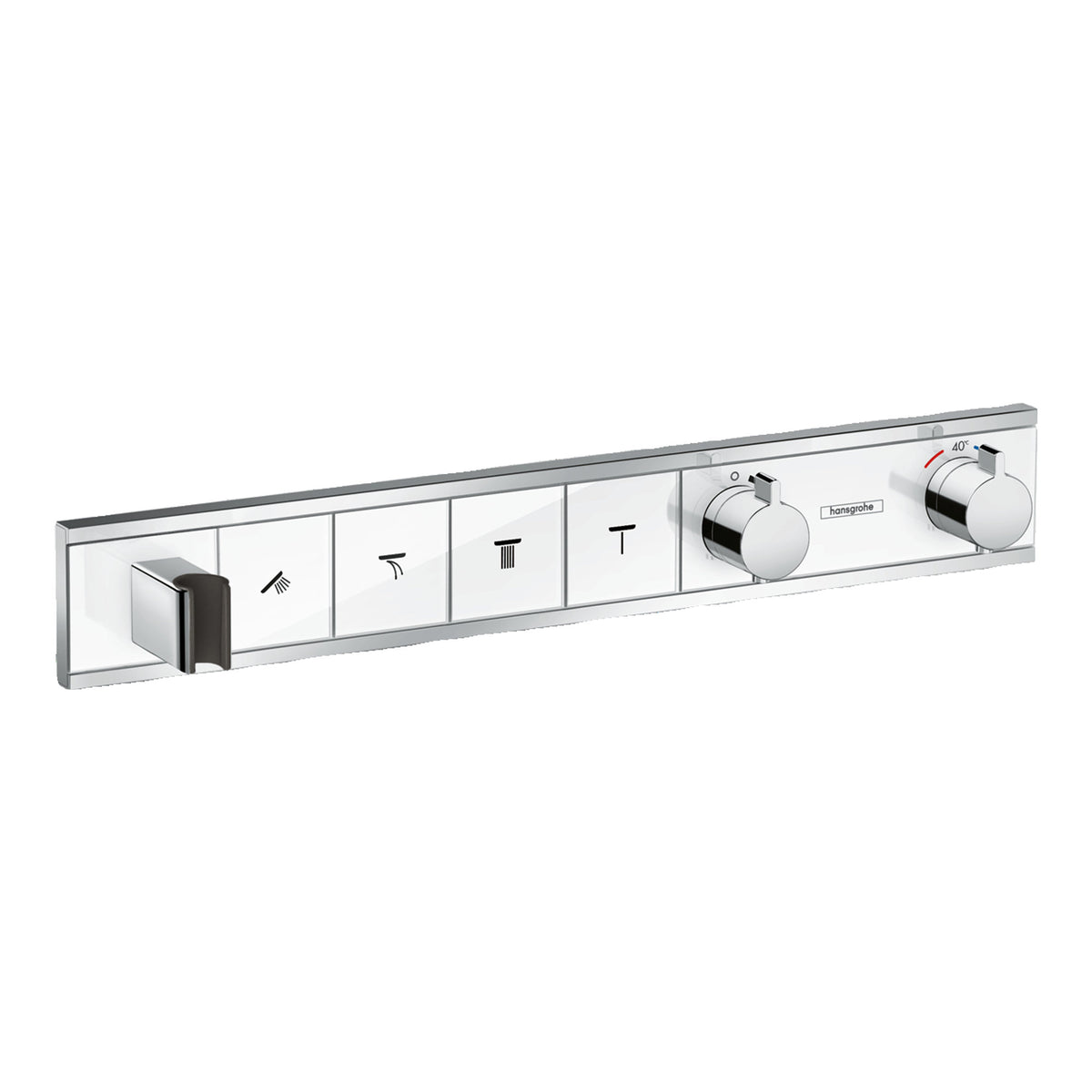 Hansgrohe RainSelect Thermostat for concealed installation for 4 functions with integrated shower holder White Chrome 15357400.jpg
