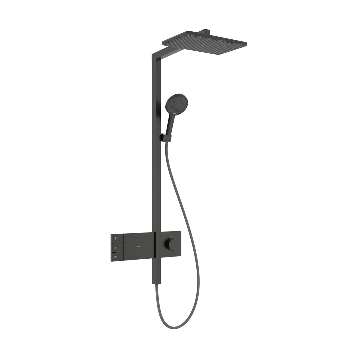 Hansgrohe-Raindance-Alive-Q-Showerpipe-210-340-2jet-EcoSmart-with-ShowerSelect-Comfort-Brushed-Black-Chrome-24591340