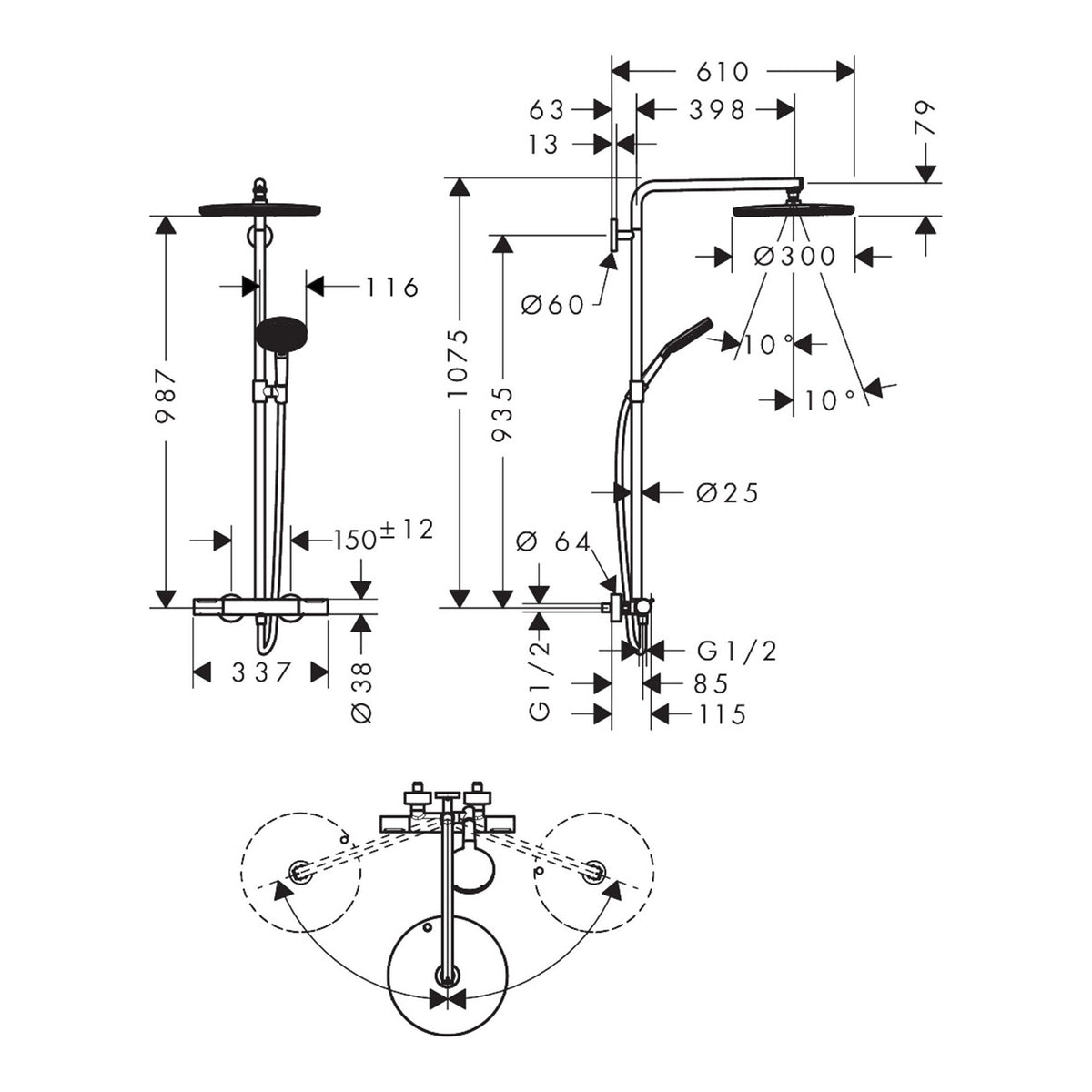 Hansgrohe Raindance Alive S Puro Showerpipe 300 1jet EcoSmart with Ecostat Element 24594000 technical 01.jpg