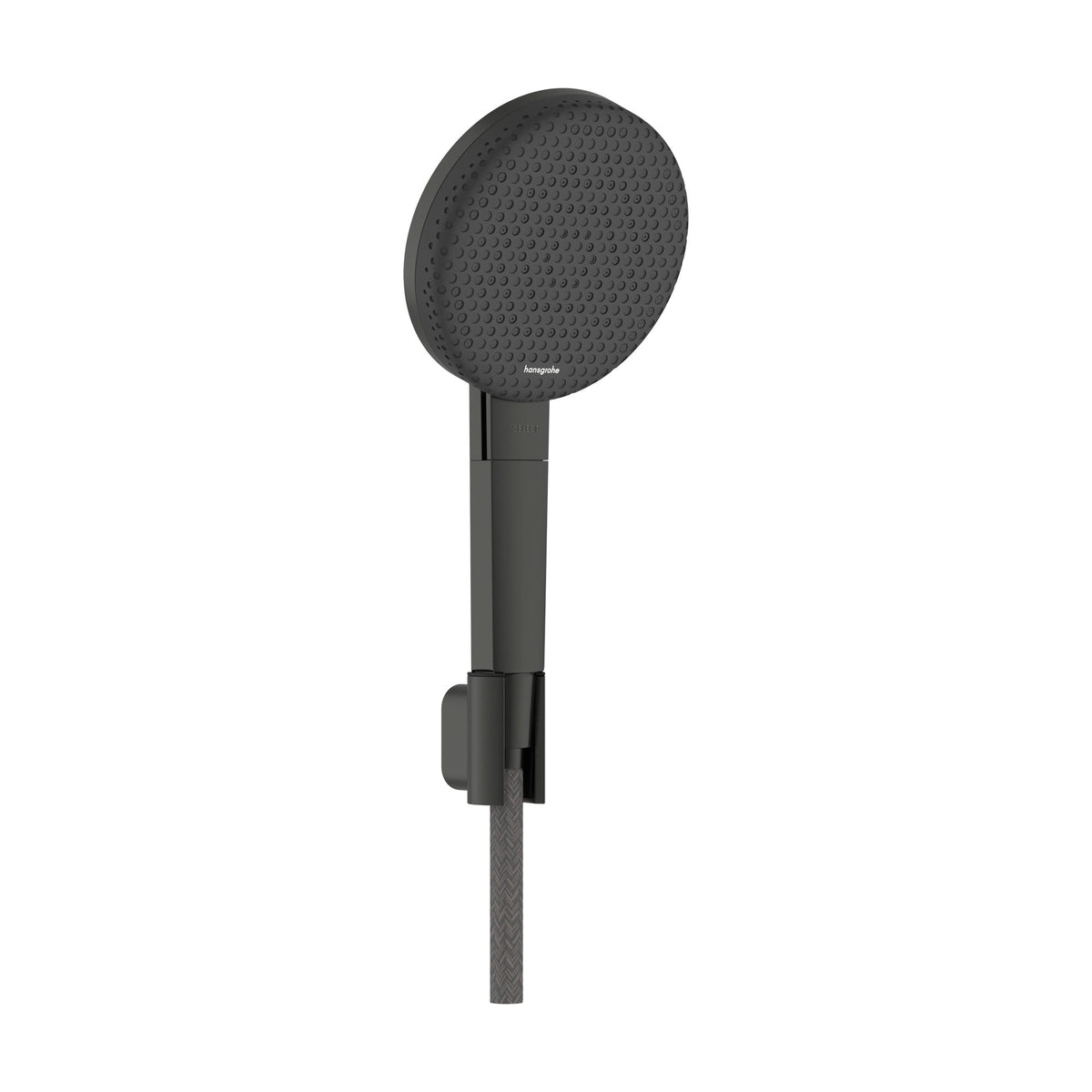 Hansgrohe-Raindance-Alive-Select-S-Shower-holder-set-125-3jet-EcoSmart-with-Designflex-textile-shower-hose-160-cm-Brushed-Black-Chrome-24611340