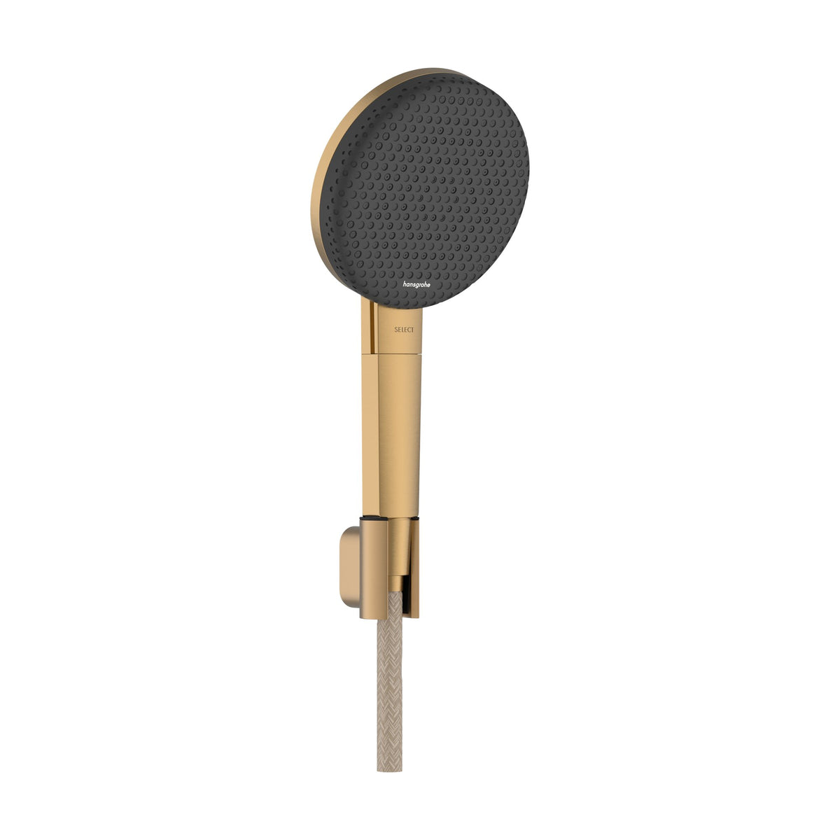Hansgrohe-Raindance-Alive-Select-S-Shower-holder-set-125-3jet-EcoSmart-with-Designflex-textile-shower-hose-160-cm-Brushed-Bronze-24611140