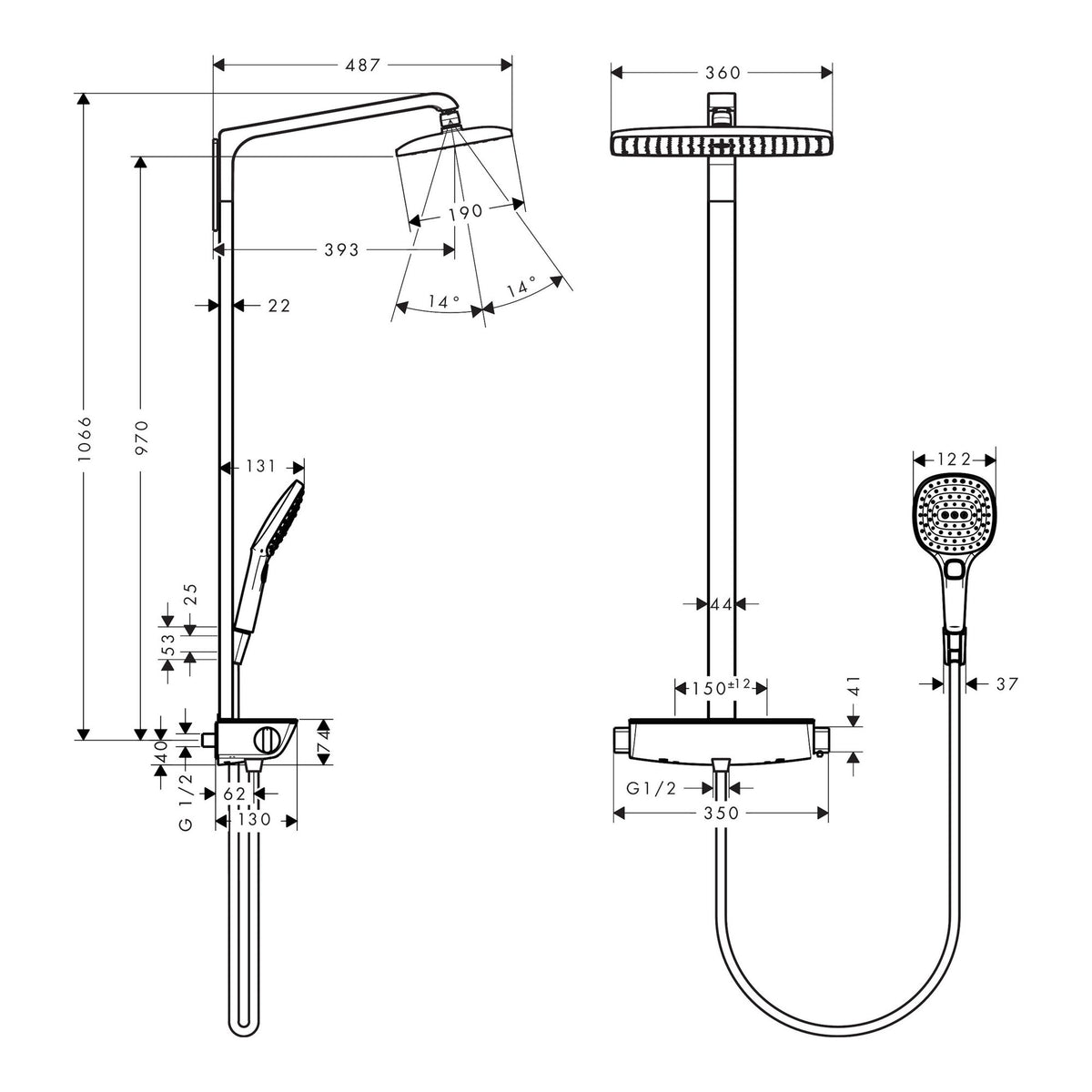 Hansgrohe Raindance E Showerpipe 360 1jet with thermostat 27112000 technical 01.jpg