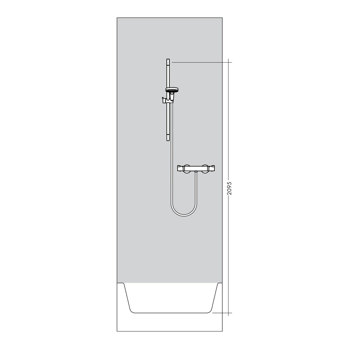 Hansgrohe Raindance Select E Shower system for exposed installation 120 3jet with Ecostat Select thermostat and shower bar 65 cm 27038000 technical 02.jpg