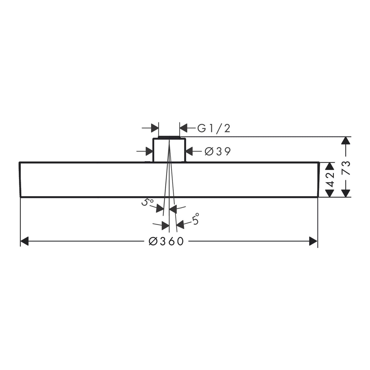 Hansgrohe Rainfinity Overhead shower 360 1jet 26231140 technical 01.jpg
