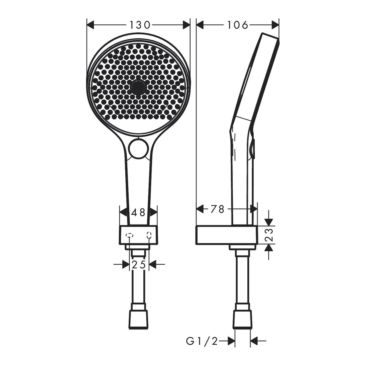 Hansgrohe Rainfinity Shower holder set 130 3jet with shower hose 160 cm 26851000 technical 01.jpg