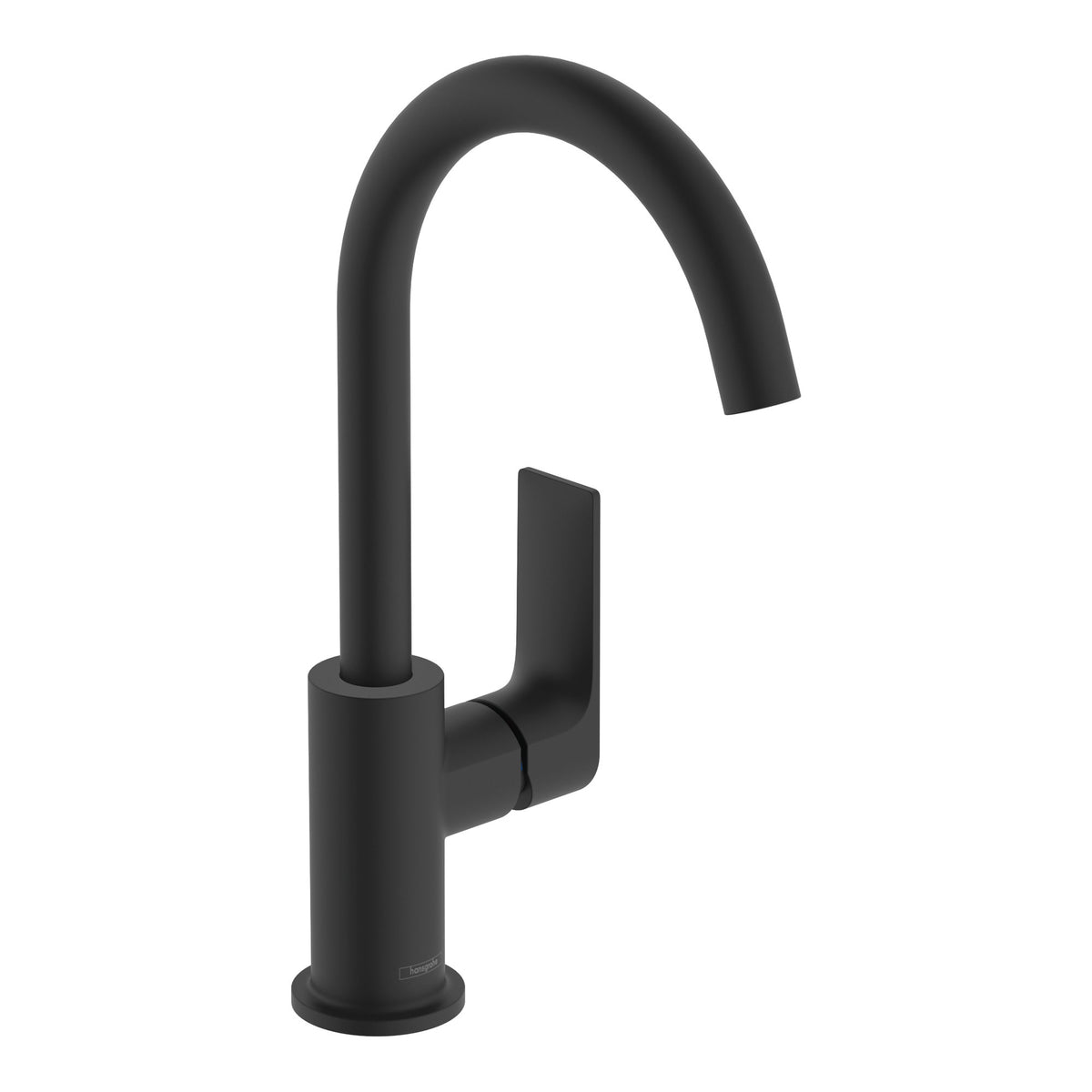 Hansgrohe Rebris E Single lever basin mixer 210 with swivel spout and pop up waste set Matt Black 72576670