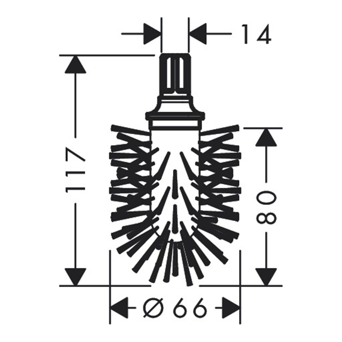 Hansgrohe Replacement toilet brush without stick 40068000 technical 01.jpg