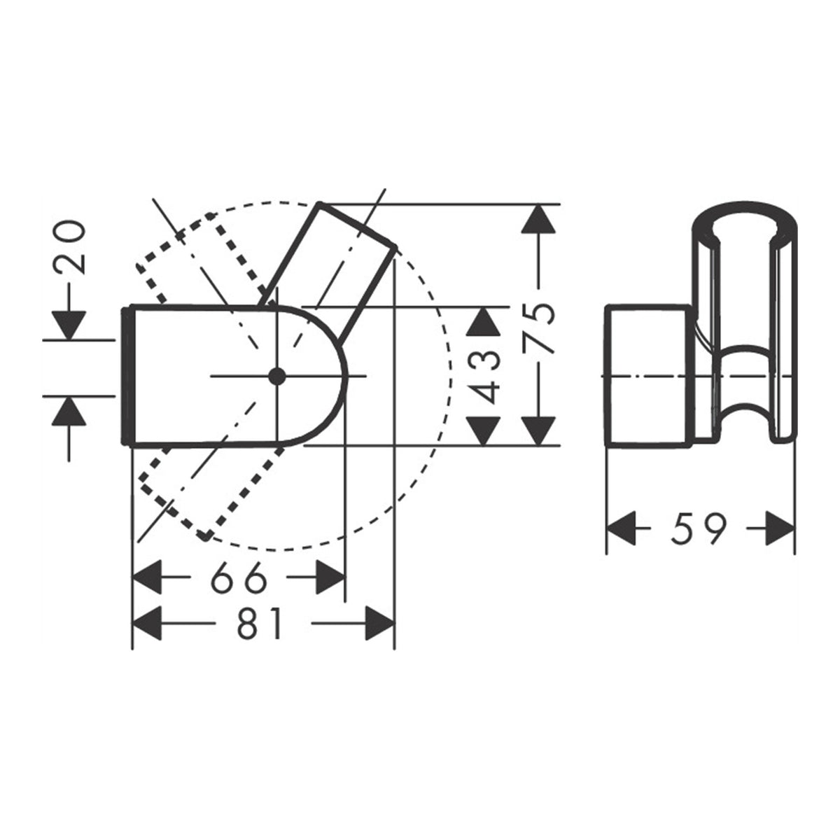 Hansgrohe Shower holder Porter Vario 28328000 technical 01.jpg