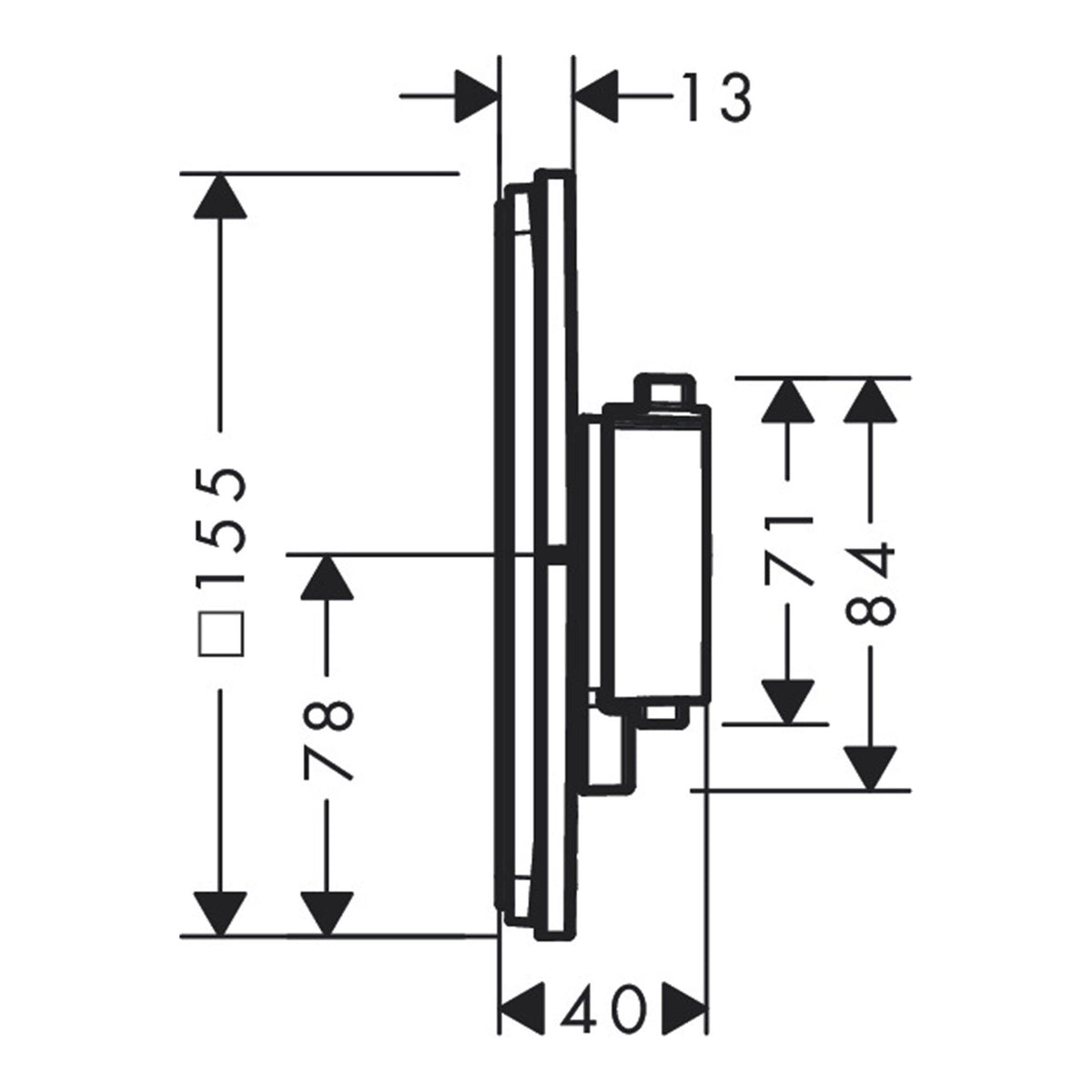 Hansgrohe ShowerSelect Comfort E Thermostat for concealed installation 15574140 technical 01.jpg
