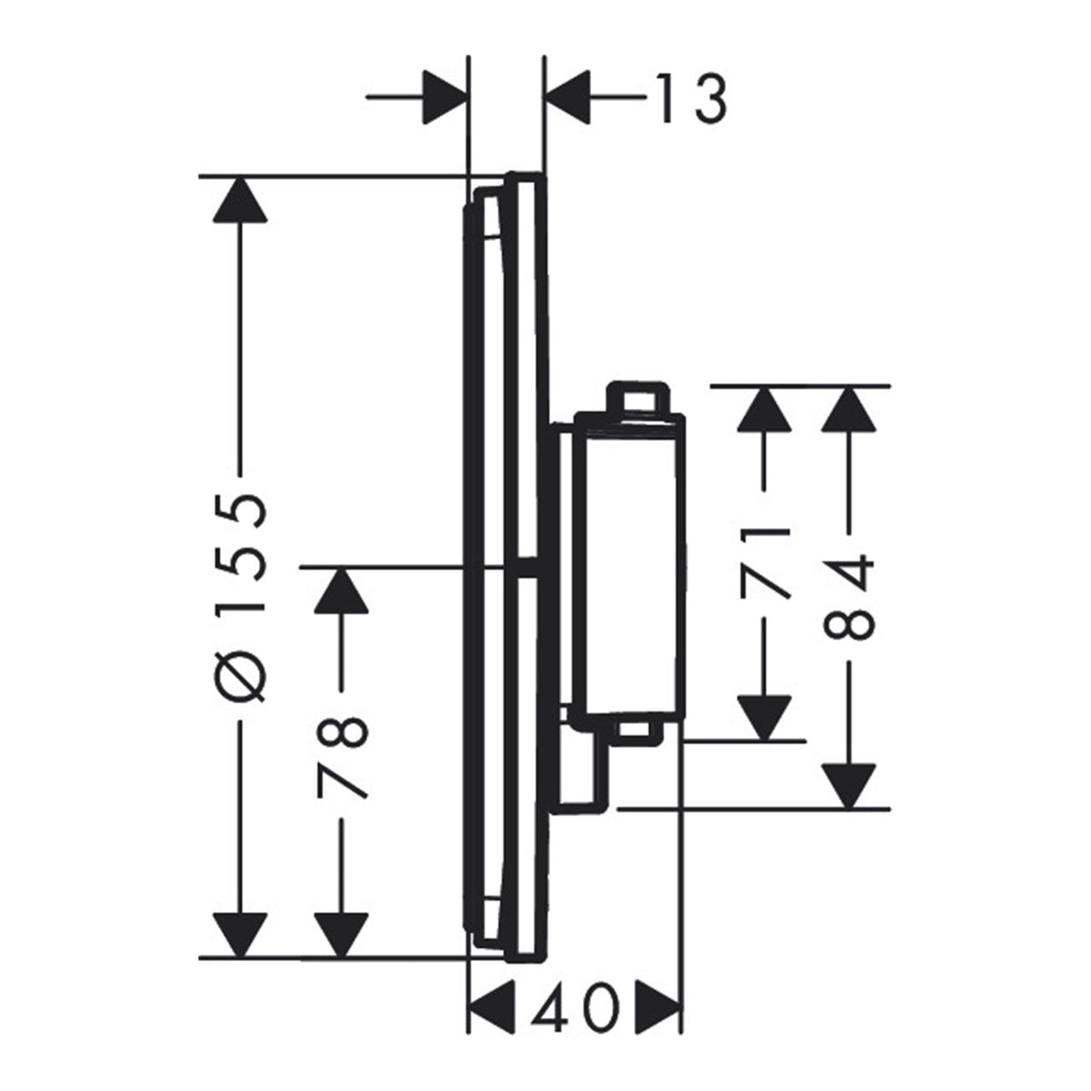 Hansgrohe ShowerSelect Comfort S Thermostat for concealed installation 15559140 technical 01.jpg