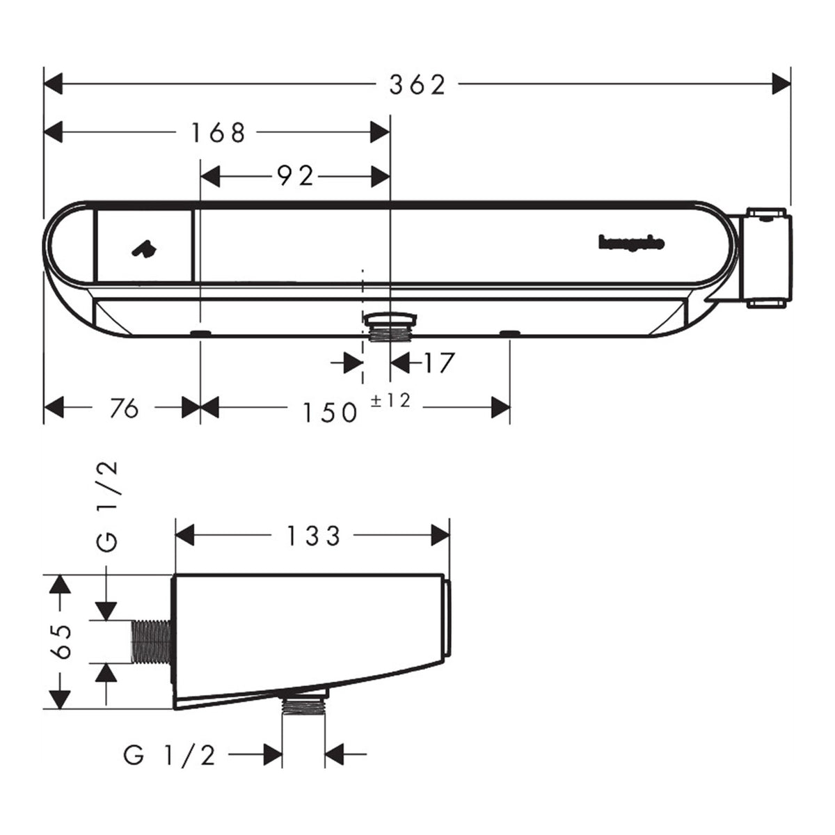 Hansgrohe ShowerTablet Select Shower thermostat 360 for exposed installation 13158000 technical 01.jpg