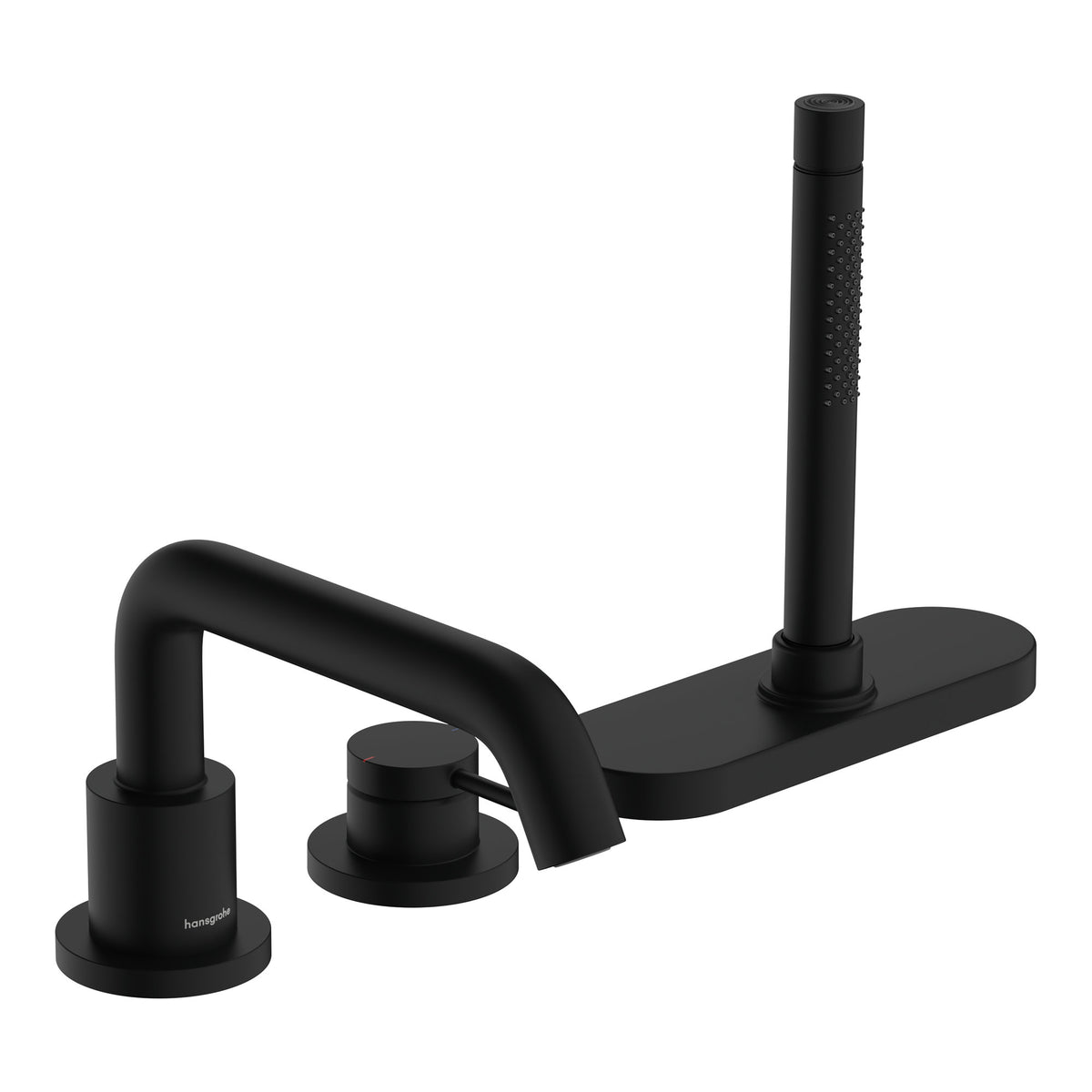 Hansgrohe Tecturis S 3 hole rim mounted single lever bath mixer with sBox Matt Black 73447670.jpg