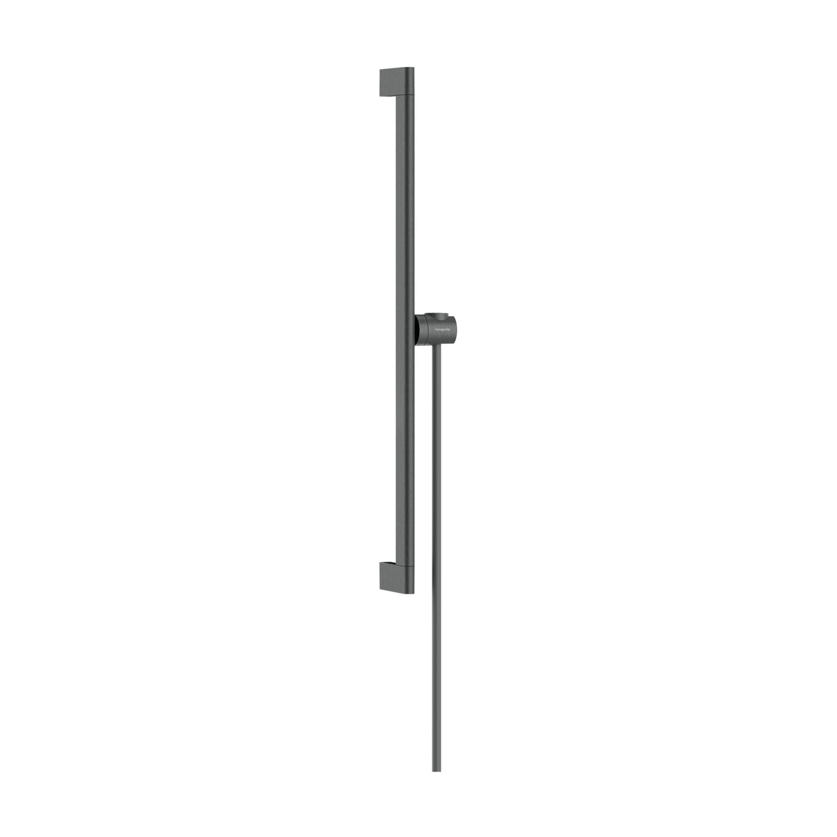 Hansgrohe-Unica-Shower-bar-S-Puro-65-cm-with-easy-slide-hand-shower-holder-and-Isiflex-shower-hose-160-cm-Brushed-Black-Chrome-24402340