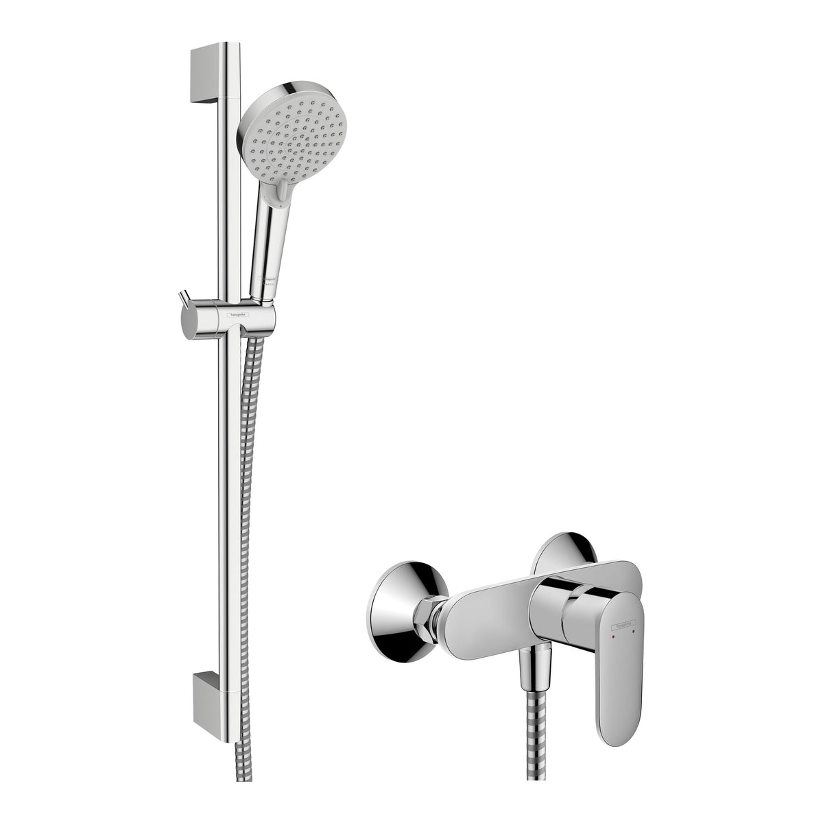 Hansgrohe Vernis Blend Shower system for exposed installation 100 Vario EcoSmart with single lever shower mixer and shower bar Crometta 65 cm Chrome 26957000.jpg
