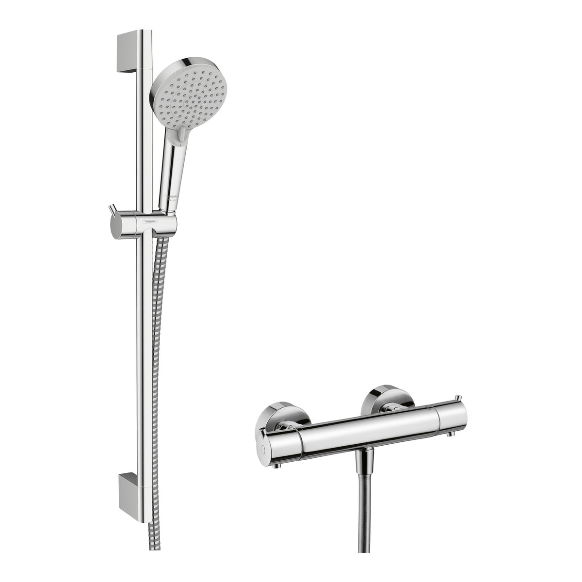 Hansgrohe Vernis Blend Shower system for exposed installation 100 Vario EcoSmart with thermostat Ecostat S and shower bar Crometta 65 cm Chrome 26960000.jpg