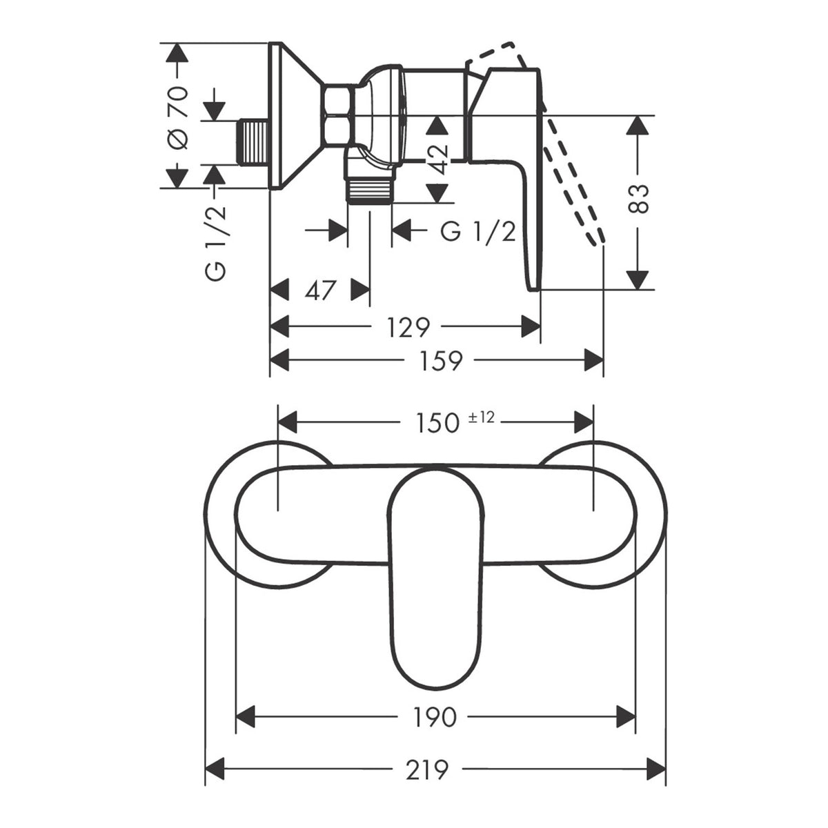 Hansgrohe-Vernis-Blend-Single-lever-shower-mixer-for-exposed-installation-71640-technical-01