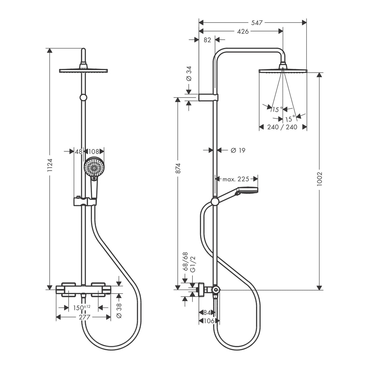 Hansgrohe Vernis Shape Showerpipe 240 1jet with thermostat 26427670 technical 02.jpg