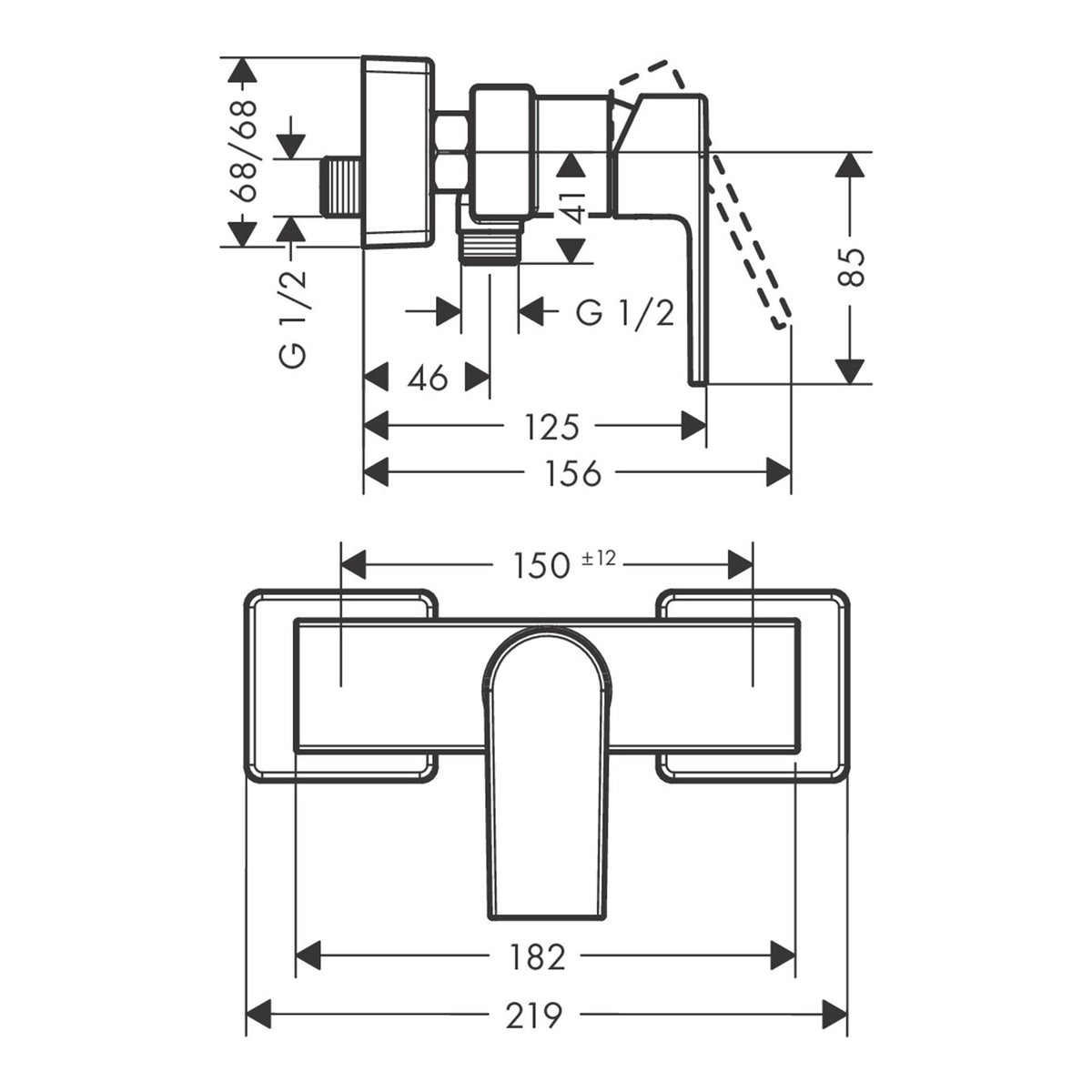 Hansgrohe-Vernis-Shape-Single-lever-shower-mixer-for-exposed-installation-71650-technical-01