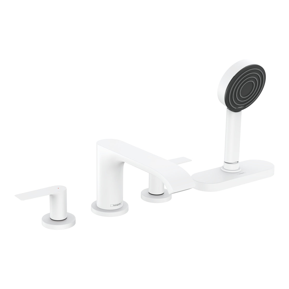 Hansgrohe Vivenis 4 hole rim mounted bath mixer with sBox Matt White 75444700