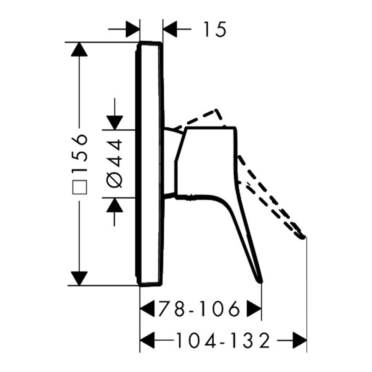 Hansgrohe Vivenis Single lever shower mixer for concealed installation for iBox universal 75615000 technical 01.jpg