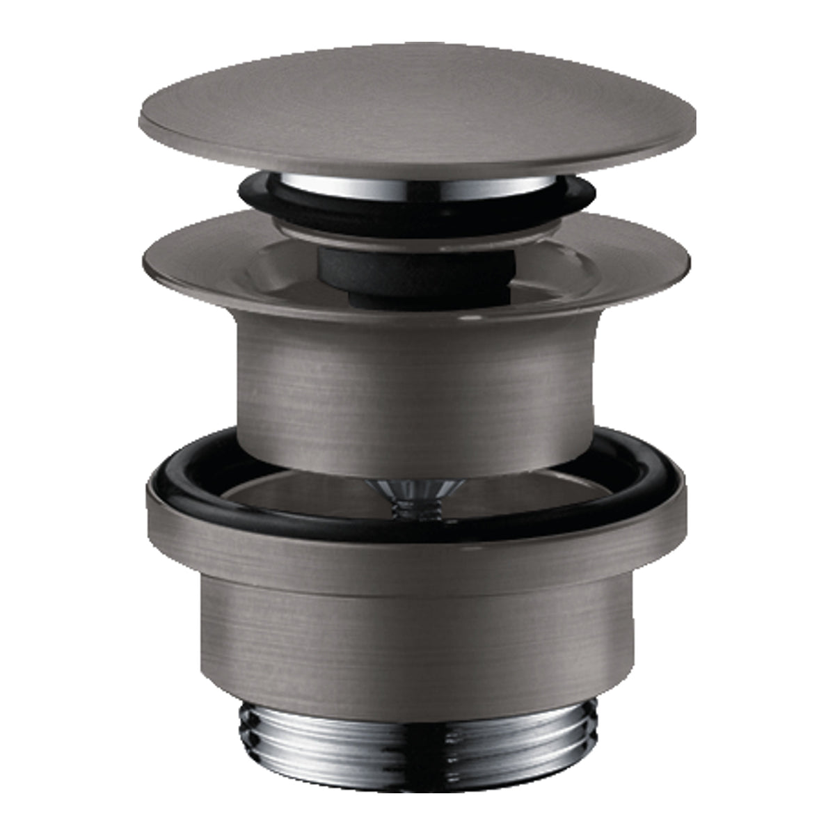 Hansgrohe Waste set push open for basin and bidet mixers Brushed Black Chrome 50100340.jpg