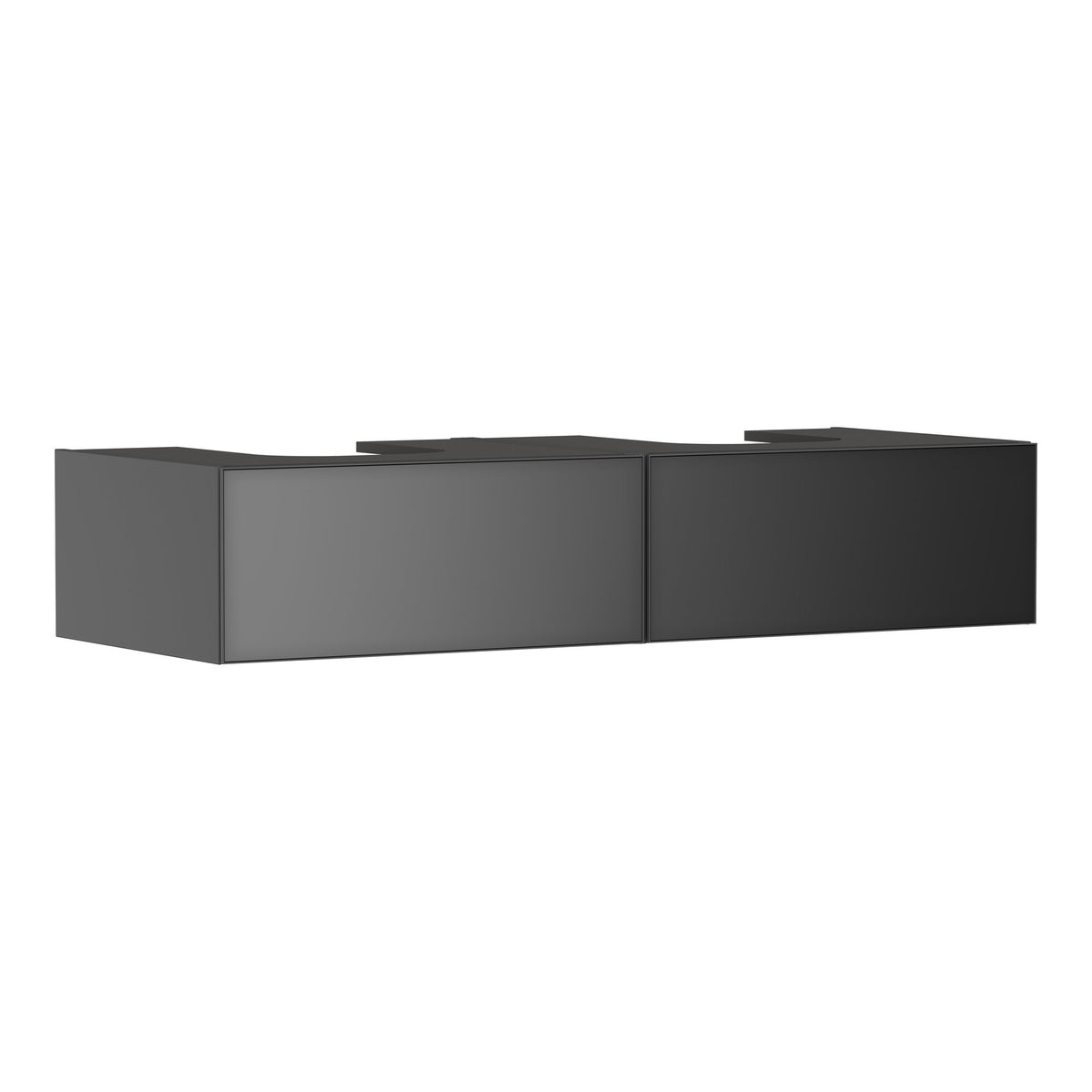 Hansgrohe Xevolos E Vanity unit Slate Matt Grey 1370 550 with 2 drawers for console with 2 cutouts Metallic Slate Grey 54318770.jpg