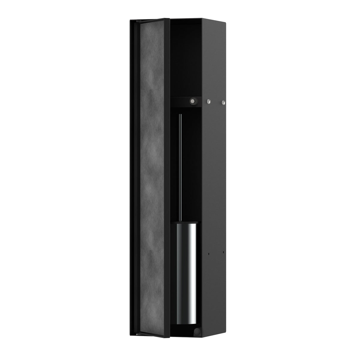 Hansgrohe XtraStoris Rock Recessed toilet brush holder with storage shelf and tileable door Matt Black 56060670.jpg