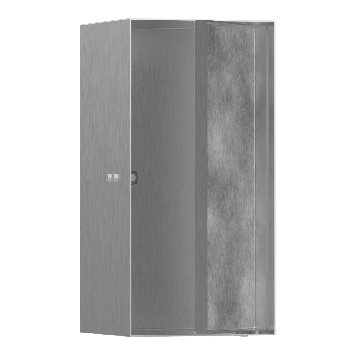 Hansgrohe XtraStoris Rock Wall niche with tileable door 300 150 140 Brushed Stainless Steel 56088800.jpg