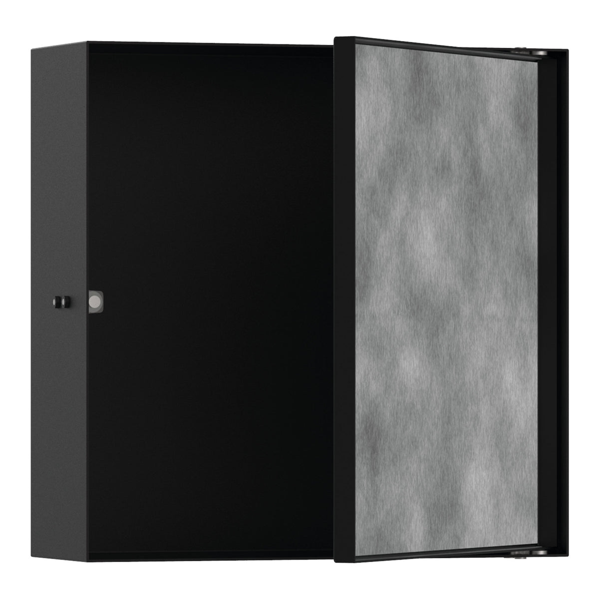 Hansgrohe XtraStoris Rock Wall niche with tileable door 300 300 100 Matt Black 56085670.jpg