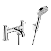 Hansgrohe Zesis S 2 hole rim mounted bath mixer with diverter valve and Vernis Blend hand shower Vario Chrome 74424000.jpg