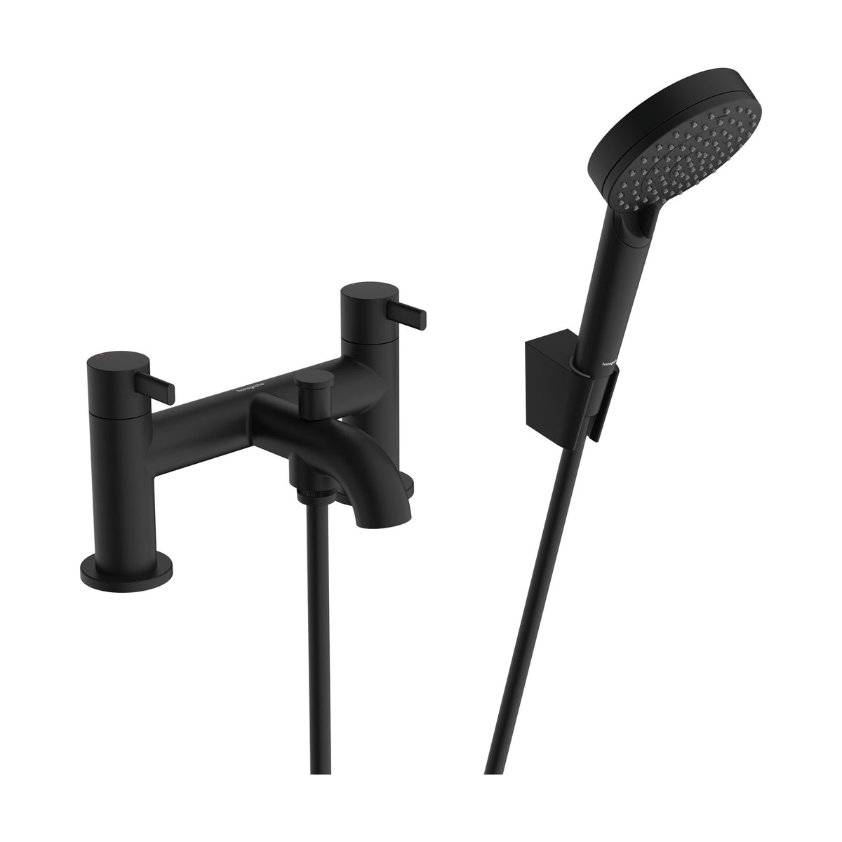 Hansgrohe-Zesis-S-2-hole-rim-mounted-bath-mixer-with-diverter-valve-and-Vernis-Blend-hand-shower-Vario-Matt-Black-74424670