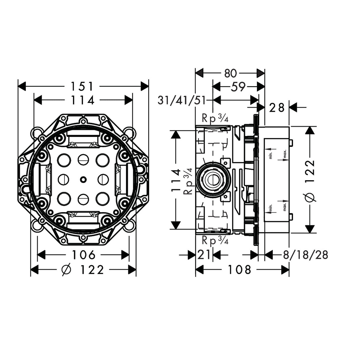Hansgrohe iBox universal Basic set 01800180 technical 03.jpg