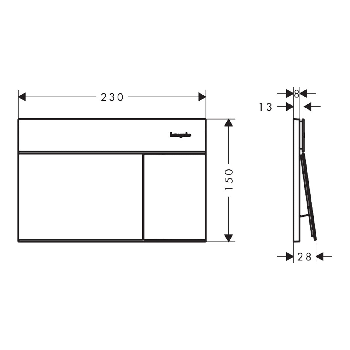 Hansgrohe iFrame Element E Flush plate for dual flush 66003000 technical 01.jpg