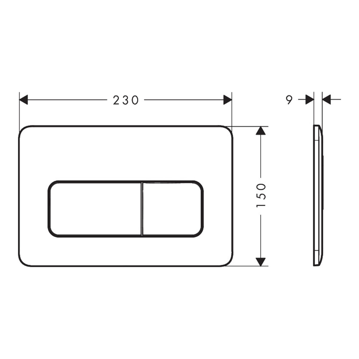 Hansgrohe iFrame Original Q Flush plate for dual flush 66001000 technical 01.jpg