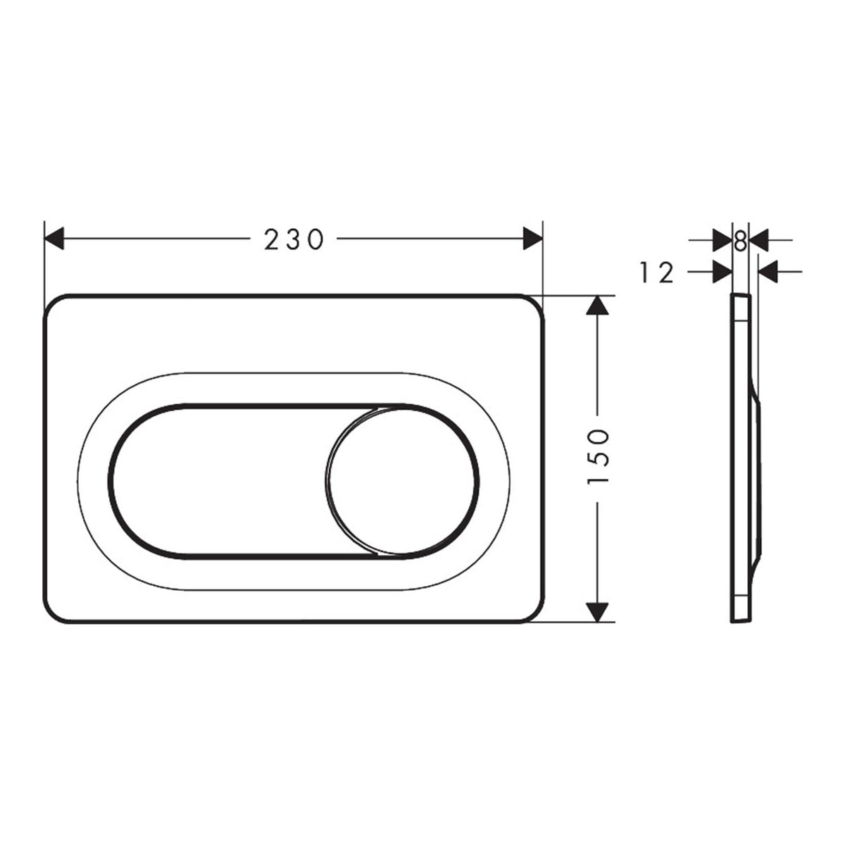 Hansgrohe iFrame Original S Flush plate for dual flush 66002000 technical 01.jpg