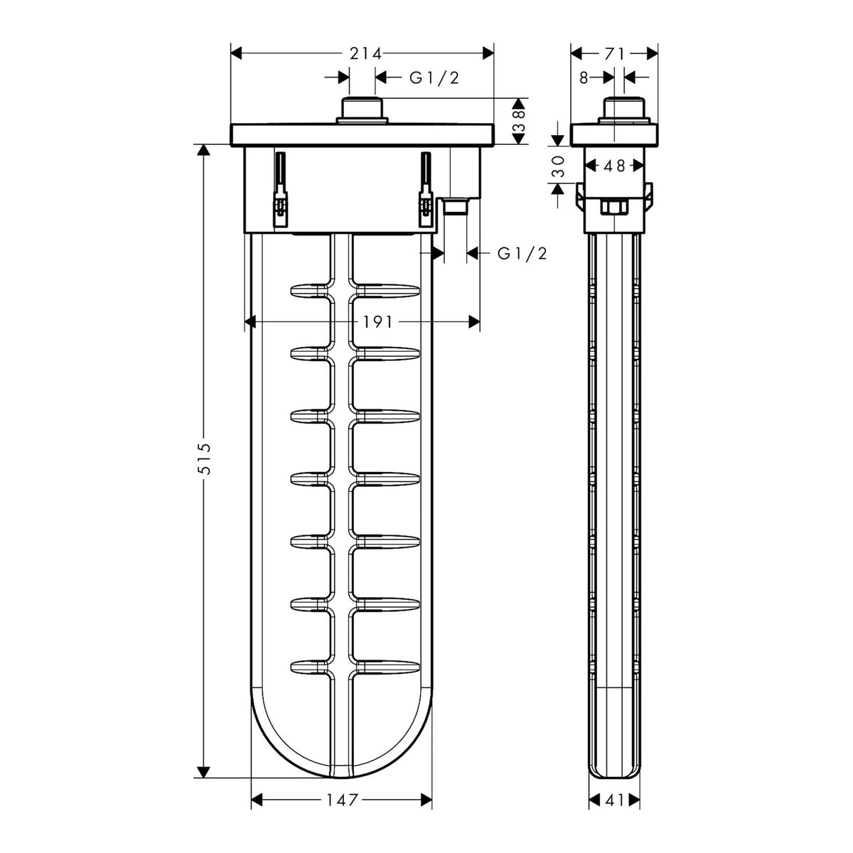 Hansgrohe sBox Finish set square 28010140 technical 01.jpg